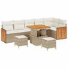 vidaXL Havesofa S&aelig;t 11 stk. 7-Antal s&aelig;der Beige og creme polyrattan