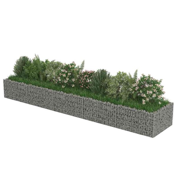 vidaXL gabion-h&oslash;jbed 450x90x50 cm galvaniseret st&aring;l