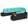 vidaXL Havesofa S&aelig;t 9 stk. Sort polyrattan