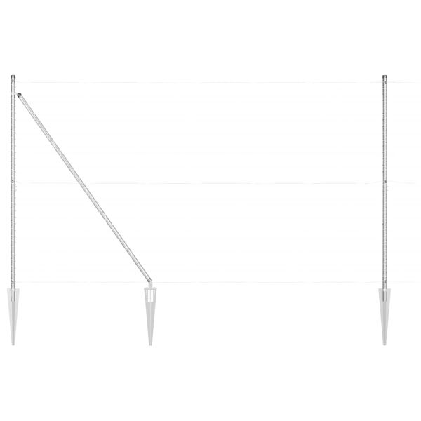 vidaXL Hegnspæl Andet 26 pcs Grå 3,2 x 3,2 x 170 cm Stål