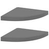 vidaXL hj&oslash;rnehylder 2 stk. 35x35x3,8 cm MDF gr&aring; h&oslash;jglans