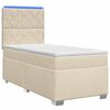 vidaXL Boxmadras med topmadras Cremefarvet 80 x 200 cm Stof