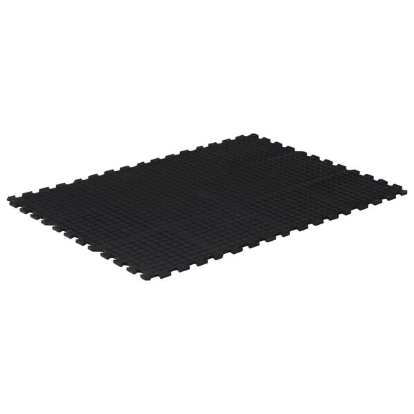 vidaXL gulvm&aring;tte 90x120 cm 12 mm gummi sort