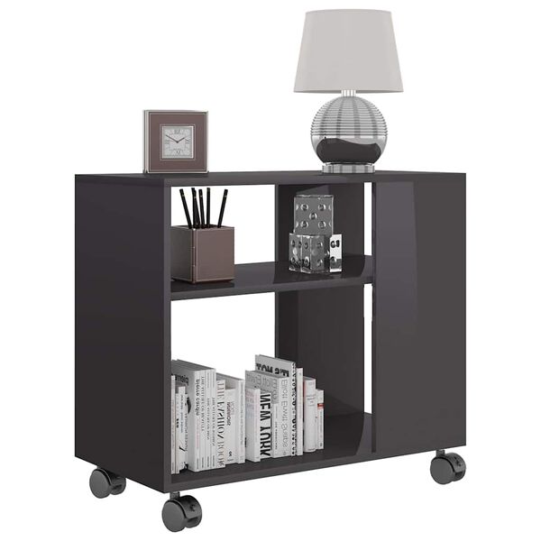 vidaXL sidebord 70x35x55 cm konstrueret træ grå højglans