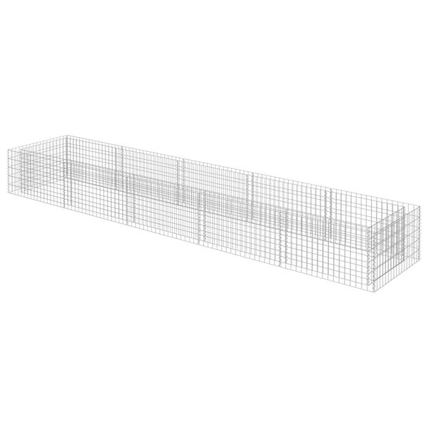 vidaXL gabion-h&oslash;jbed 450x90x50 cm galvaniseret st&aring;l