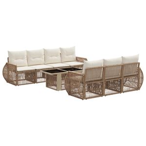 vidaXL Havesofa S&aelig;t 8 stk. Beige og cremehvid polyrattan