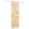 vidaXL Skyded&oslash;r Natur og hvid 70 x 210 cm Massivt Fyrretr&aelig;