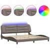 vidaXL sengeramme med LED uden madras Hvar 200x200 cm stof gr&aring;brun