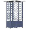 vidaXL H&aelig;vet Bed med Trellis og Tag Gr&aring; 122 x 40 x 141 cm PP