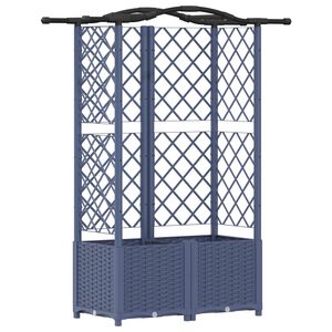 vidaXL H&aelig;vet Bed med Trellis og Tag Gr&aring; 122 x 40 x 138 cm PP