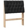 vidaXL Polstret sengegavl Sort 80 cm Massiv fyrretr&aelig;