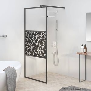 vidaXL brusev&aelig;g 80x195 cm sikkerhedsglas med stendesign sort