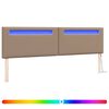 vidaXL LED sengegavl Cappuccino 200 cm Faux l&aelig;der