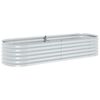 vidaXL forh&oslash;jet plantekasse 240x80x44 cm galvaniseret st&aring;l s&oslash;lvfarvet