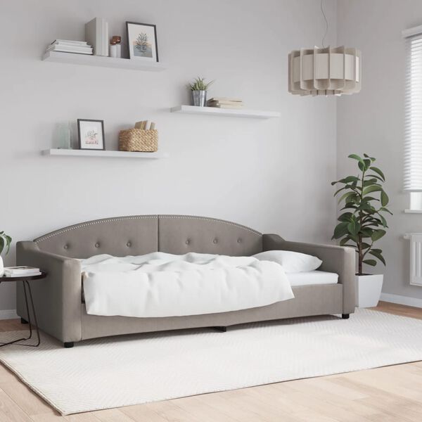 vidaXL daybed 100x200 cm stof gr&aring;brun
