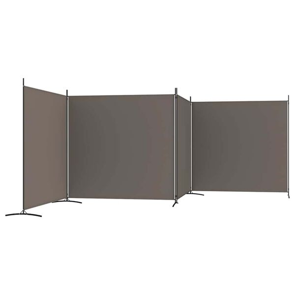 vidaXL 4-panels rumdeler 698x180 cm stof antracitgrå