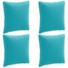 vidaXL Rygpude PUTTEN 4 stk. 100% polyester Turkis 40 x 40 x 15 cm