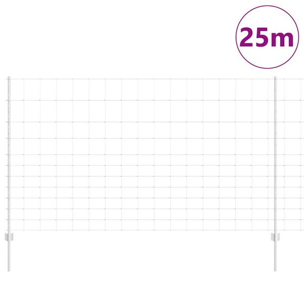 vidaXL Hegn med post S&oslash;lv 1,4 x 25 m St&aring;l