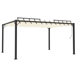 vidaXL pavillon med lameltag 3x4 m aluminium og stof cremefarvet