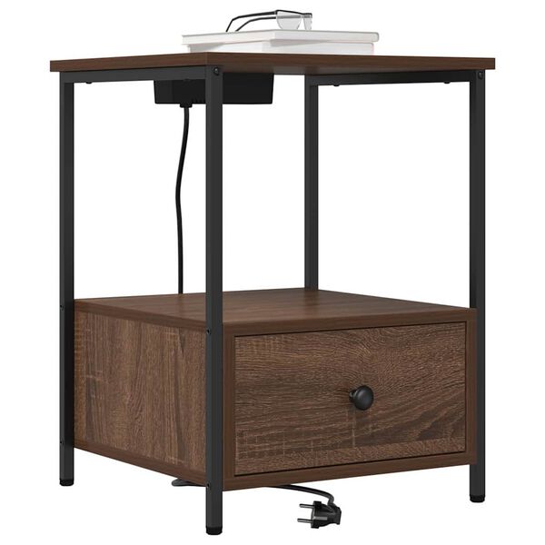 vidaXL Natskab 2 pcs Brun eg 42 x 41 x 56 cm Konstrueret tr&aelig;