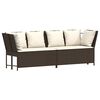 vidaXL havesofa med hynder polyrattan brun