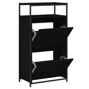 vidaXL skoreol 60x34x112 cm konstrueret tr&aelig; sort
