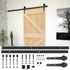 vidaXL Skyded&oslash;r 100 x 210 cm Massivt fyrretr&aelig; Naturfarvet og sort