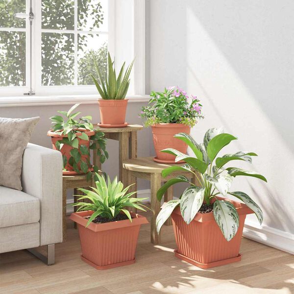 vidaXL Firkantet Blomsterkrukke 24 pcs Mursten R&oslash;d 28,5 x 28,5 x 22 cm