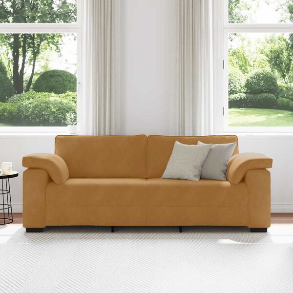 vidaXL 3-personers sofa 220x77x82 cm fl&oslash;jl brun