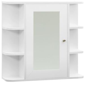 vidaXL badev&aelig;relsesskab med spejl 66x17x63 cm MDF hvid