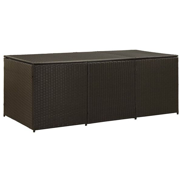 vidaXL opbevaringskasse til haven 180x90x70 cm polyrattan brun