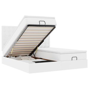 vidaXL osmannisk sengeramme med madrasser 180x200 cm kunstl&aelig;der hvid