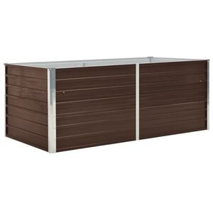 vidaXL h&aelig;vet plantekasse 160 x 80 x 45 cm galvaniseret st&aring;l brun
