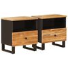 vidaXL Sengekabinett 2 stk. Brun 40 x 33 x 46 cm Massivt mangotr&aelig;