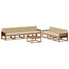 vidaXL Udend&oslash;rs sofagruppe med pude 8 pcs Naturlig og Beige