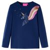 Lang&aelig;rmet T-shirt til b&oslash;rn str. 92 marinebl&aring;