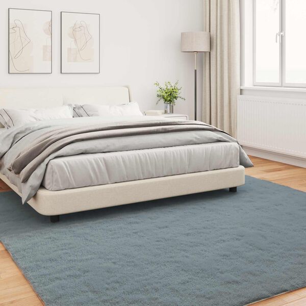 vidaXL Skridsikker faux kanin t&aelig;ppe Olite Antracit 200 x 200 cm