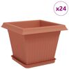 vidaXL Plantepotter 24 stk. Mursten R&oslash;d Plastik