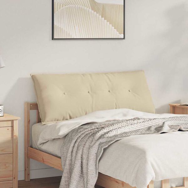vidaXL Rygpude Creme 120 x 50 cm Mikrofiberstof