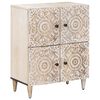 vidaXL Sideboard med d&oslash;r Hvid 60 x 33,5 x 75 cm Massivt mangotr&aelig;