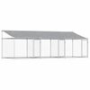vidaXL hundeg&aring;rd med tag og l&aring;ger 6x2x2 m galvaniseret st&aring;l gr&aring;