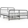 vidaXL sengeramme med sengegavl og fodg&aelig;rde 183x213 cm metal sort