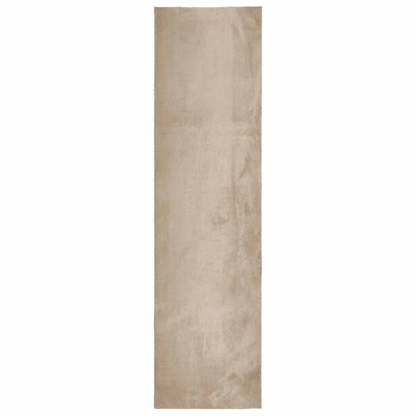vidaXL Medium luv bl&oslash;d og vaskbar t&aelig;ppe HUARTE Sandfarvet 80 x 300 cm
