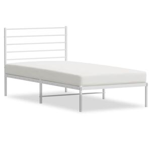 vidaXL sengeramme med sengegavl 90x190 cm metal hvid