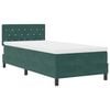 vidaXL LED Box Spring Bed med madras M&oslash;rkegr&oslash;n 90 x 200 cm Fl&oslash;jl