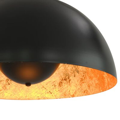 vidaXL loftslamper 2 stk. halvkugle 40 cm E27 sort og guldfarvet