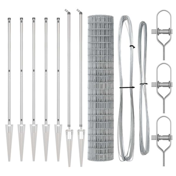 vidaXL Hegn med post S&oslash;lv 1,5 x 10 m St&aring;l