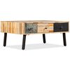 vidaXL sofabord massivt genbrugsteak 90 x 65 x 40 cm