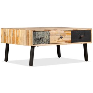 vidaXL sofabord massivt genbrugsteak 90 x 65 x 40 cm