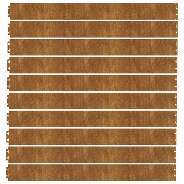 vidaXL pl&aelig;nekanter 10 stk. 10x103 cm fleksibel cortenst&aring;l